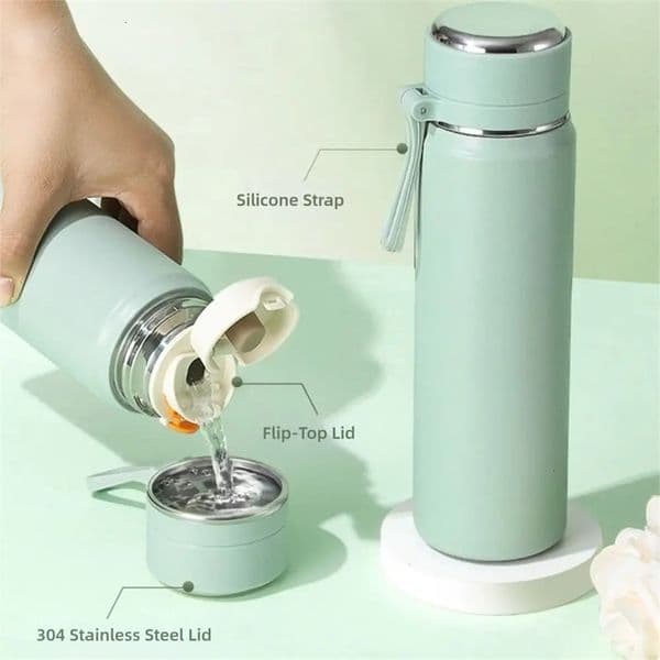 Ins Style 316 Stainless Steel Thermal Flask 500ml - Leakproof Vacuum Cup Portable Insulated Water Bottle for Students 251216BJ