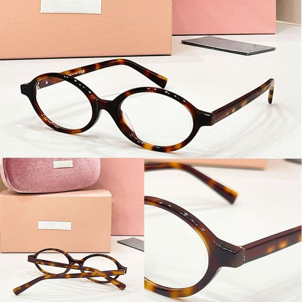Exquisite Women Oval Sunglasses With Acetate Frame Thin Border Ultra Flat Lenses UV400 Retro College Style Bring Original Box SMU04Z