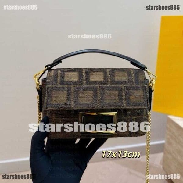 Designer Shoulder Bag Evening Bags Vintage 25SW Baguette Bga Handbag Shoulder Crossbody Chain Bag Womens Purse Quality Leopard Print Letter 17cm