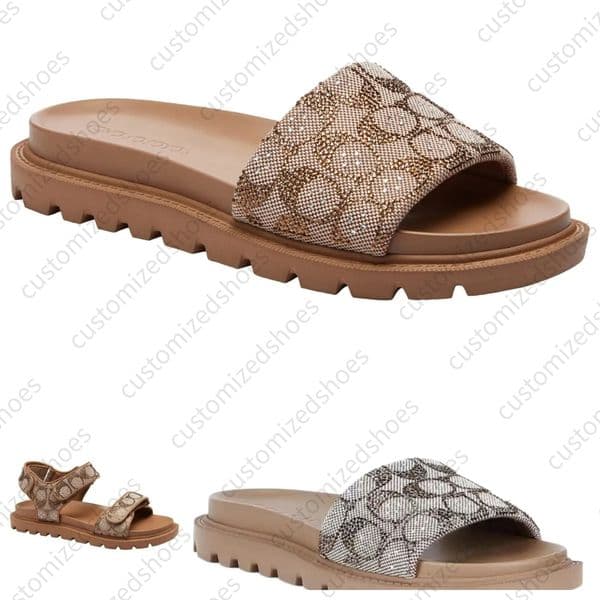Woman Sandals Furry Slides Pink Sandals Slide Designer Slippers sandals Men and Women brown slides Genuine Leather Casual Shoe summer beach Mules Woman Flat Slide