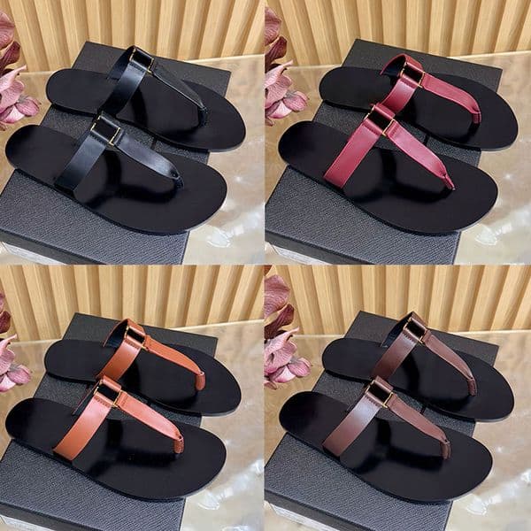 26ss Babylone Slides Smooth Leather Designer Luxury Model Flat Sandals 825294D Womens Metal Free Tanned Leather Slippers Ladies Clip Toe Mules Shoes Size 36 45