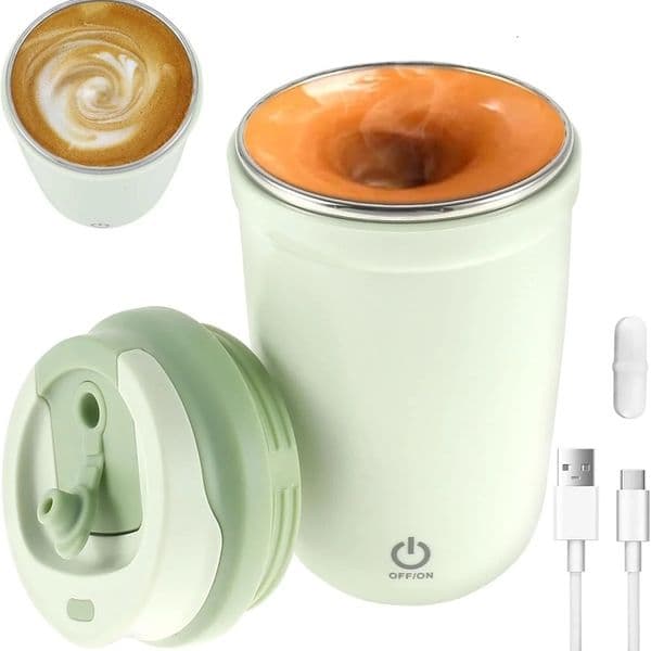 Automatic Self Stirring Mug Coffee Milk Mixing Cup Magnetic Stirring Stainless Steel Electric Blender 400ml 260402BJ