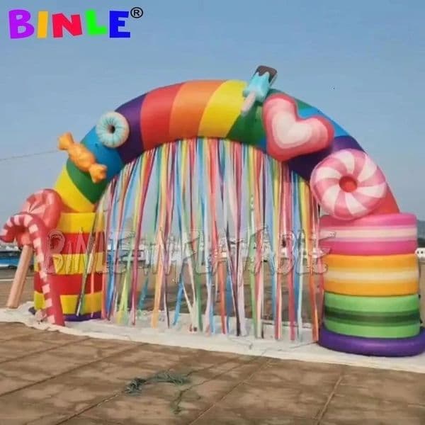 Christmas decoration sweet inflatable candy arch Xmas entrance archway for outdoor party thumbnail 2