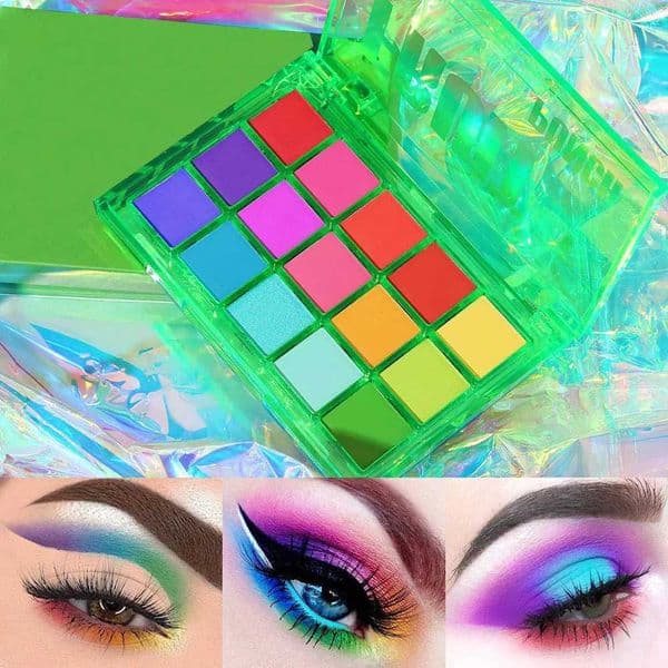 15 Colors Eyeshadow Palette Set Colorful Neon Rainbow Makeup Eyeshadow Palette Vibrant Shimmer Matte Pigmented Blendable Make Up C260420