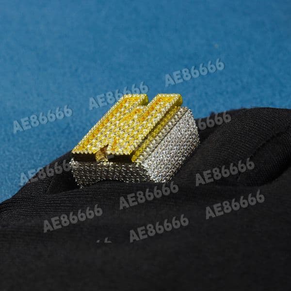New Arrival 925 Sterling Silver VVS D Color Moissanite Iced Out Bling Letter Ring Custom Initial Hip Hop Rapper Jewelry for Men Women with GRA Certificate