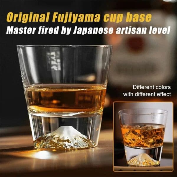 Japanese style Mount Fuji glass whisky glass crystal glass Edo nitsuko gift box snow mountain glass Japanese foreign wine glass 260109BJ