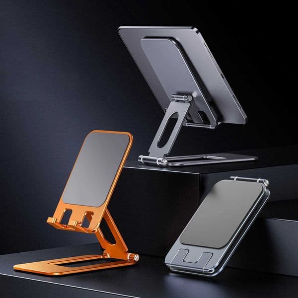 360 Rotation Tablet Stand Aluminum Alloy Foldable Desk Phone Holder Mount Stand Adjustable Desktop Tablet Stand for Laptop PC S26420