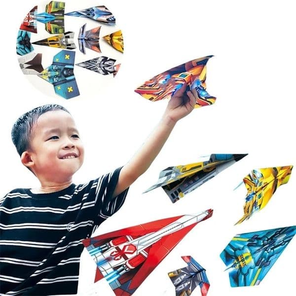 Funny Puzzle Children Creative Origami Paper Planes Folding DIY Parent-child Full Color Handicraft Toy Aircraft Educational Toy 260402BJ