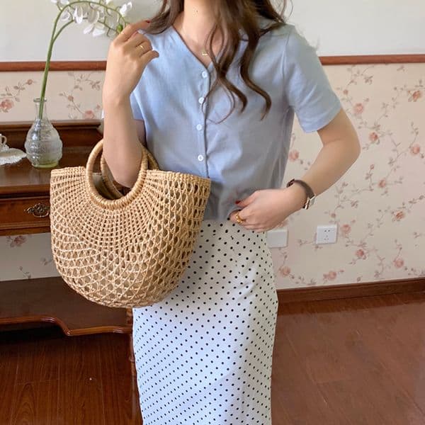 y Hollow ner Beach Shoulder Bag High Quality Straw Handbag Women Summer Raffia Woven Travel Basket Tote Bags 260416