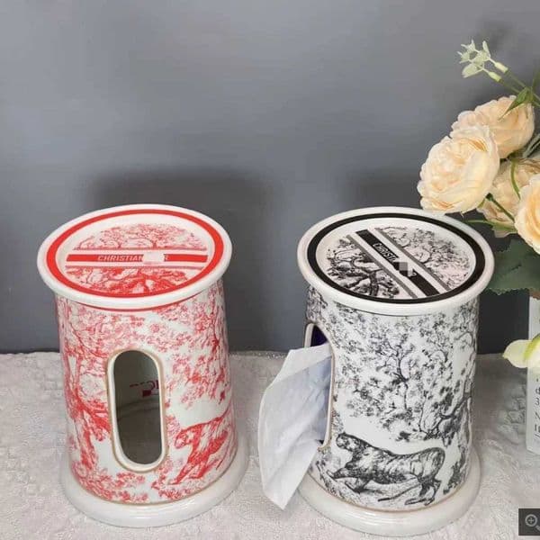 Creative Ceramic Tissue Box Home Living Room Desktop Tea Table KTV Hotel Paper Box Modern Bathroom Household Tissue Storage T260420