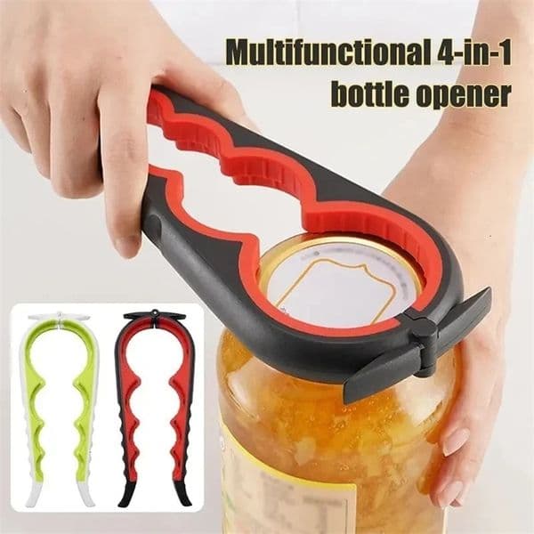 Can Opener Multi Functional Four In One Beverage Bottle Opener Cap Twister Four Position Can Opener Anti Slip Cap Twister 260106BJ