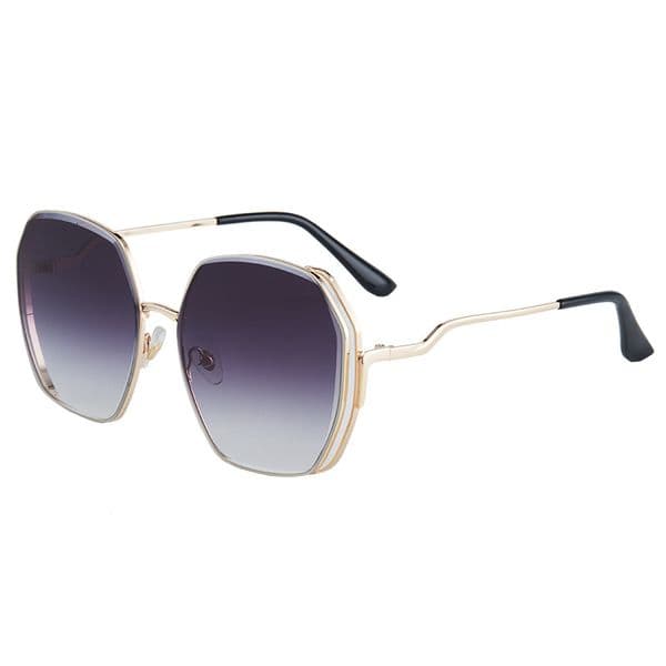 7566 Fashionable Rimless with Gradient Lenses Women, Trendy Large Frame for Slimming Big Faces, Round Face Sunglasses