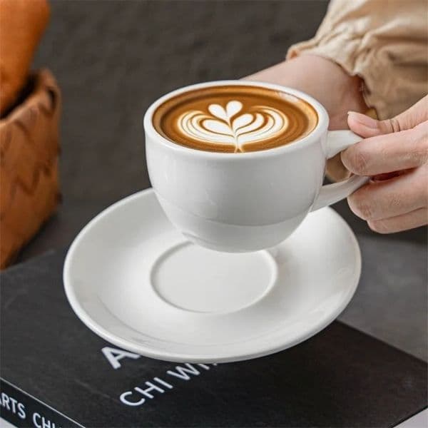 European white porcelain latte coffee cup breakfast milk bread cup office mug exquisite ceramic afternoon tea cup office mug 260402BJ