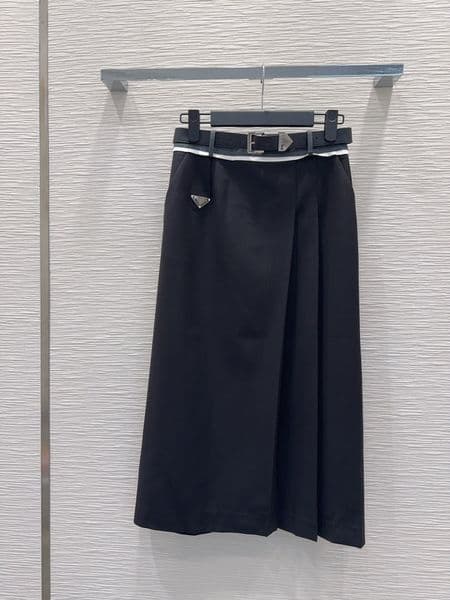 High-Waist Culottes Dress: Triangular Pleats & Elastic Cuffs - Drapey Fabric