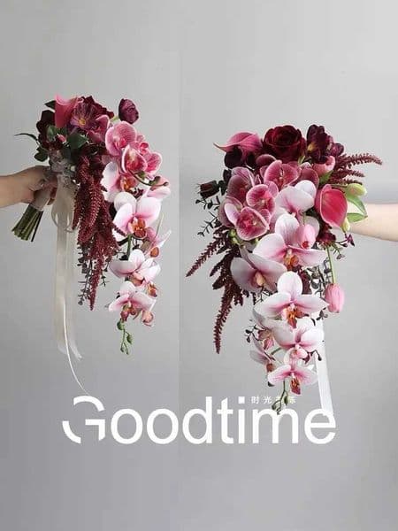 Wedding Bouquet Bridal Artificial Silk Flowers Foam Roses Bouquet Lace Decoration Natural Wedding Flowers T260420