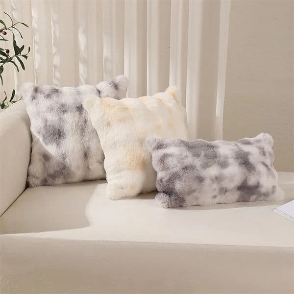 Plush Faux Rabbit Fur Pillow for Home el Decor Soft Throw Pillowcase Decorative Pillow Cover for Living Room 251229BJ