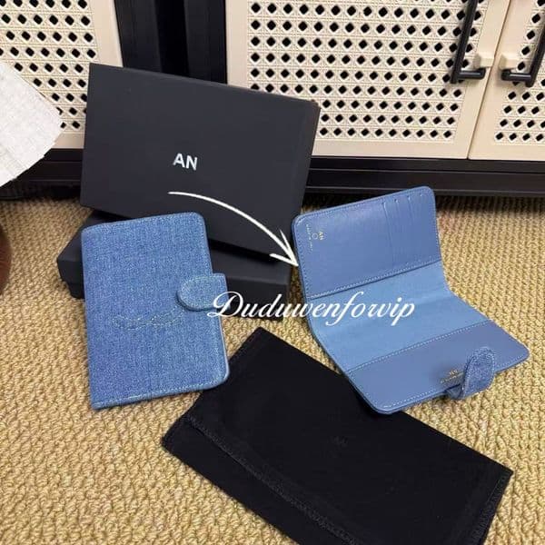 Fashion storage file denim Cards holder 10X14.5CM Fashion CC denim cover passport holder designers gift box packing