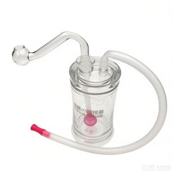 Portable Cheap Plastic glass Oil Burner Bubbler Pipe Mini Percolator Water Bong Pipes With 10mm male glass oil banger Bowl and Soft Silicone Mouthpiece for smoking