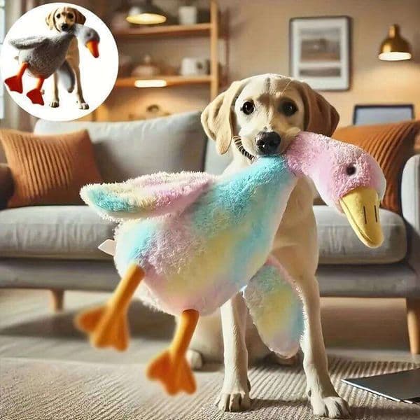 50cm Soft Colorful Duck Plush Toy Cats Dogs Relax Pet Companion Anxiety-Relieving Dog Buddy Energy Release Gift for Pets 26W0420
