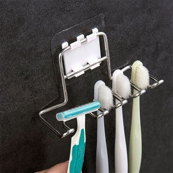 Wall Mounted Stainless Steel Bathroom Tooth Brush Toothpaste Razor Organizes Stand Bathroom Accessories 251229BJ