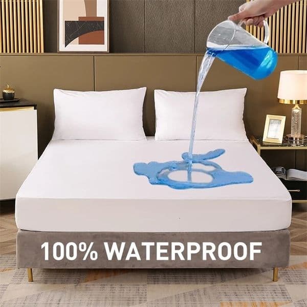 Waterproof Fitted Sheet Bedding Cover Bed Cloth Solid Color Mattress Cover Bed Protector Cover For Bedroom Guest Room 260330ww