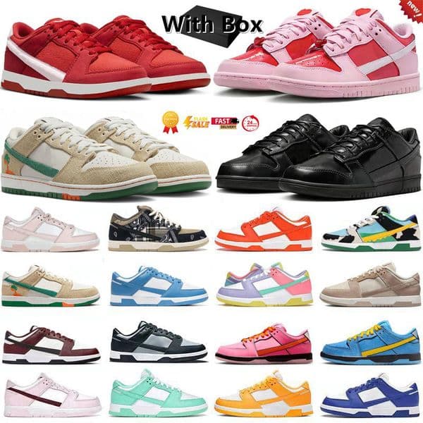 2026 With Box Valentines Day designer mens casual shoes Jogging Walking Flat Shoe Panda White Black Triple Pink men women trainers sports sneakers sneaker GAI