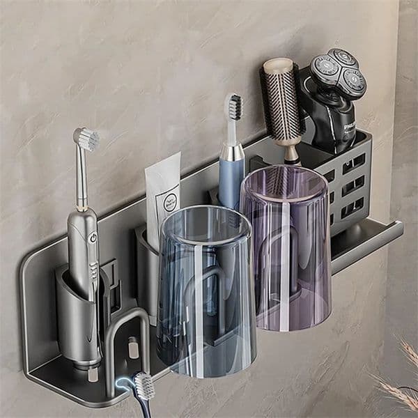 1pc Electric Toothbrush Holder Bathroom Wall-mounted Punch Free Toothbrush Storage Rack Razor Cup Holder Bathroom Organizer 260408BJ
