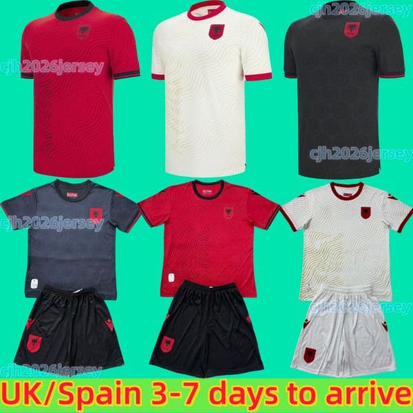 Albania 2026 Euro Home Away Jerseys Broja Asani Djimsiti Mehmeti K. Bare Hysai Uzuni Hysaj Djimsiti Muci N.bajrami Uniforms Men Football Shirt S-4XL 999