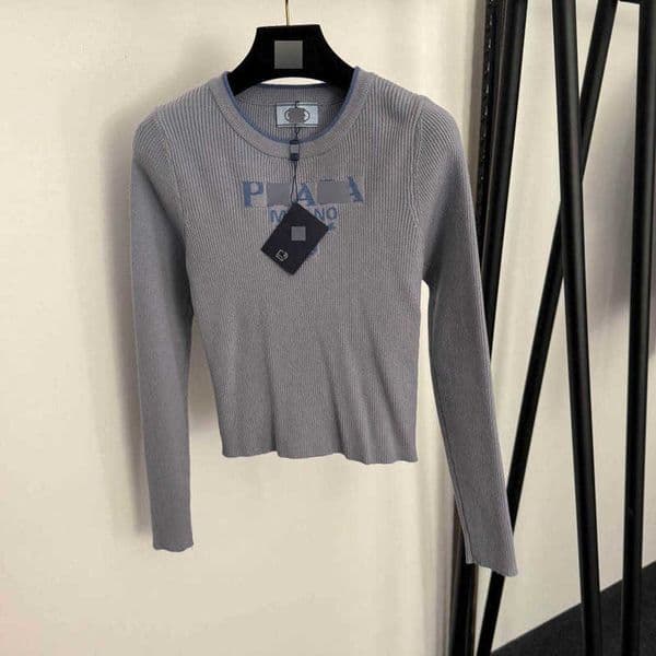 Women's Knits & Tees Designer high-end autumn and winter new style base with premium lettering slim-fit long-sleeve knit top TEBH
