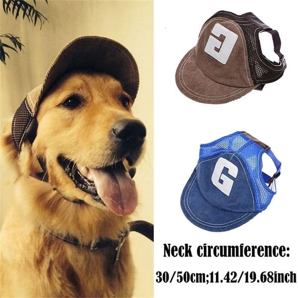 Dog Hat Dog Sunscreen Hat Baseball Cap Outdoor Sports Hat with Ear Holes Adjustable and Medium Dog Large Dogs 260320BJ