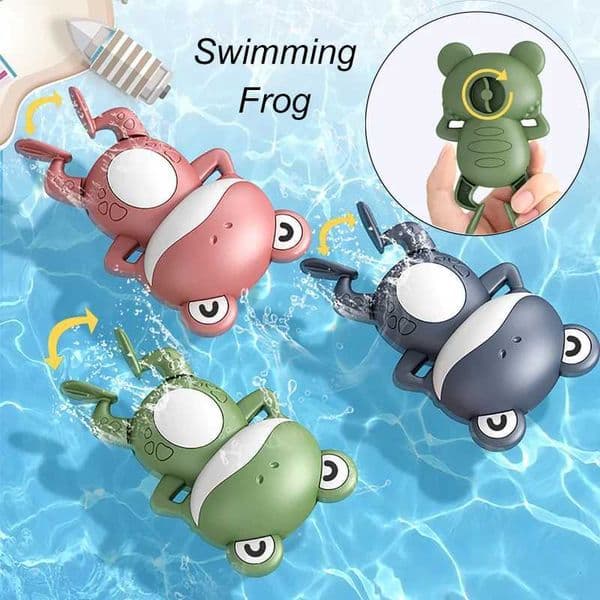 1PCS New Cute Baby Bath Toys For Children New Baby Bath Swimming Bath Toy Cute Frogs Clockwork Bath Toy infantil C260420