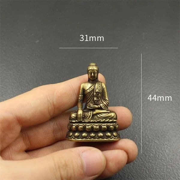 Brass Sakyamuni Buddha Figurines Miniatures Desktop Ornament Antique Copper Dharma Master Statue Decorations 251201BJ
