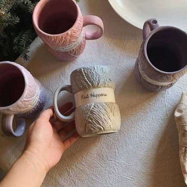 Designer Cup Creative Colorful Wool Ceramics Mugs coffee mug Coffee Mug Milk Tea Office Cups Drinkware The Best Birthday Giftxj241205 Tea 7