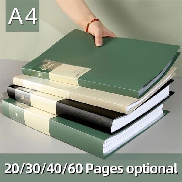 KO 20/30/40/60 Pages A4 Side Transparent Thickening Folder High Quality Multi-layer File Cover Office School Supplies 250627BJ