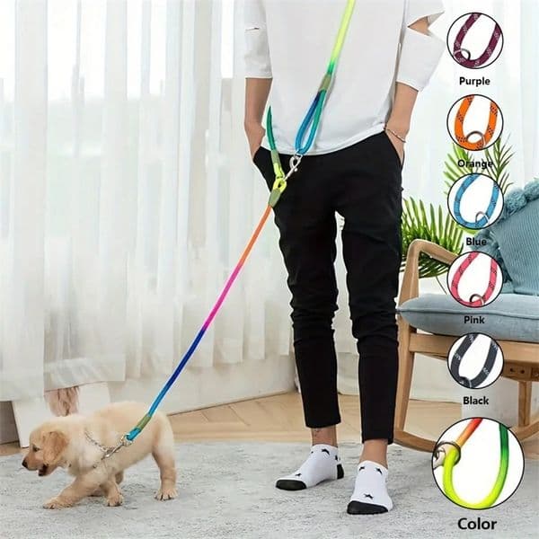 Reflective Pet Dog Nylon Leash Hands-Free Freedom for Hiking Walking Running Adjust Crossbody Bungee Leash with Shock Absorption 251201BJ