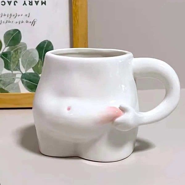European 320ml Ceramic Cup Cute Belly Cup Coffee Cup Set Creative Art Milk Cup Modern Living Room Home Decoration Accessories T260420