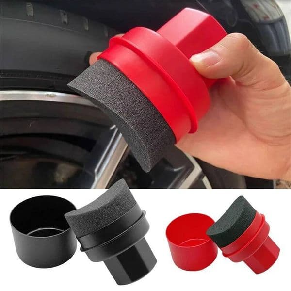 Car Wax Applicator Pad with Lid Curved Shaped Easy Waxing Sponge Tire Cleaning Tools Detailing Brush ddmythur
