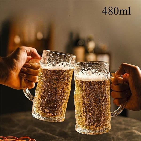 Large Capacity Glacier Beer GlassLight Crystal Glass CupsWhiskey Cocktail Wine Glasses Bar Accessories Drinking Glasses 250627BJ