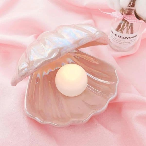 F5 LED Night Light Shell Lamp Bedside Decorative Nightlight for Home Nursery Shell Tabletop Lamps Sleeping Light Living Room 260228BJ