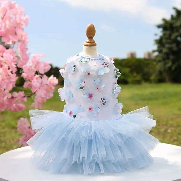 Fashion Spring Summer Wedding Dress Party Supplies for Small Dog Peach Blossom Dog Dress Dog Skirts Puppy Clothes Pet Costume H260420