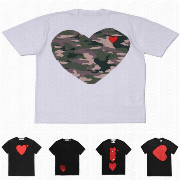 Luxury Designer PLAY Mens T shirts Red Heart Fashion Embroidered Casual T-shirt Cotton Printed Short Sleeve Women High Quanlity Tshirts Summer very nice