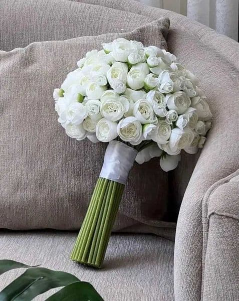 AYiCuthia Bridal Bouquet for Wedding White Rose Wedding Bouquet Handmade Artificial Flower Rose buque casamento T260420