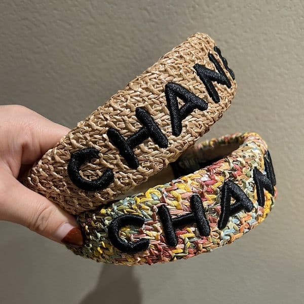 Women's Headband Designer Letter Embroidered Headband Vintage Fashion Wide Headband Casual Street Style Hair Band High-Quality Hair Accessory
