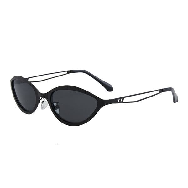 6228 Street Fashion Metal Sunglasses for Women, Retro Concave Shape Cat Eye Sunglasses, Unique Hip Hop Style