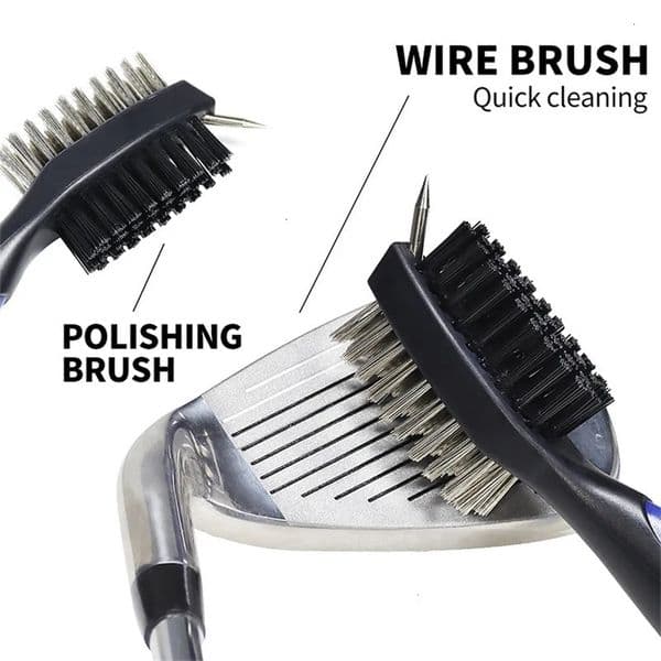 JJYY Golf Double Sided Brush Multi Function Club Groove Cleaning Brush Tool with Nylon Bristles for Golf Club Maintenance 251202BJ
