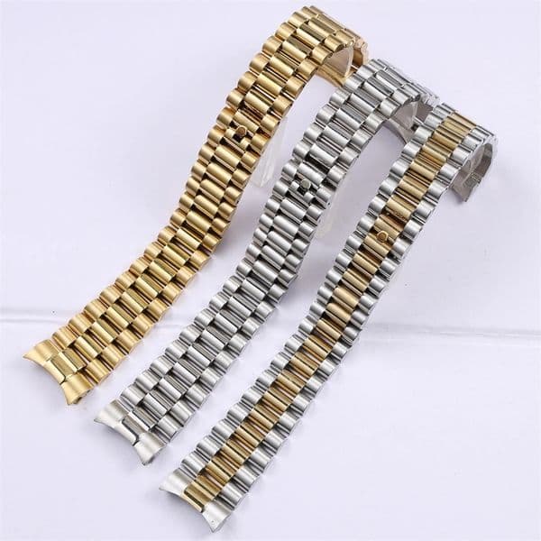 13 17 20 21mm solid stainless steel president watchband for Rolex Perpetual Oyster Datejust strap metal wrist bracelet 260403BJ