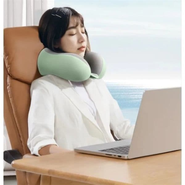 Ergonomic U-Shaped Travel Pillow - Slow Rebound Soft Neck Support with Storage Bag Machine Washable for Airplane Office Car Use 251201BJ