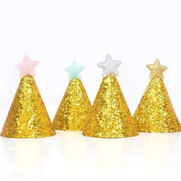 Korean Gold Flash Hat Silver Pink Blue Star Happy Birthday Party Accessories Decoration Toy Festival Creative Dress Supplies 251218BJ