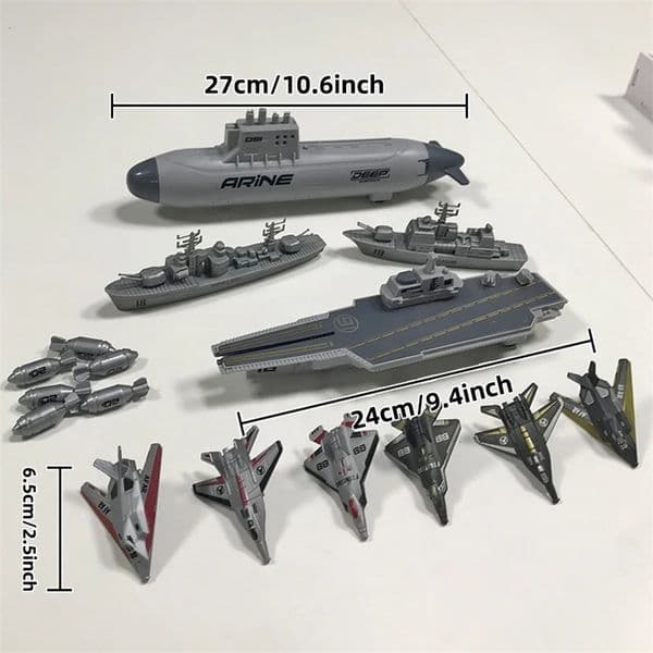 Childrens aircraft model nuclear submarine launcher toy 6pcs airplane toy fighter jet 260402BJ