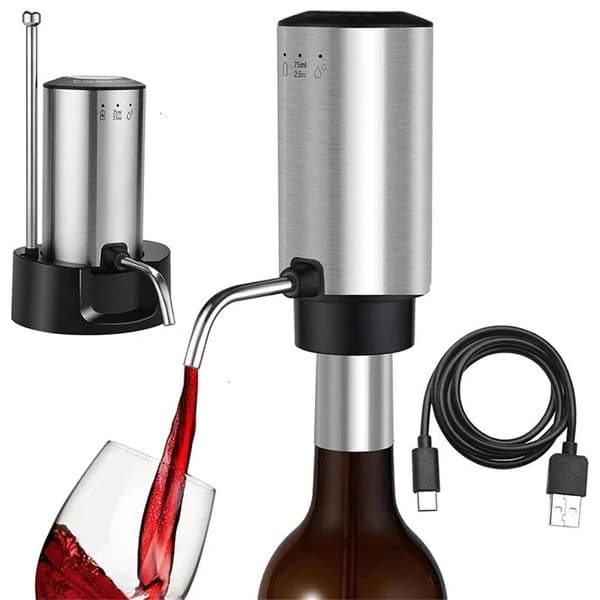 Electric Wine Aerator Smart Pour Control Wine Decanter Dispenser USB Rechargeable Wine Pourer Wine Lover Gifts for Women Men 260408BJ